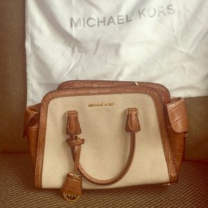 Michael Kors leather and canvas handbag